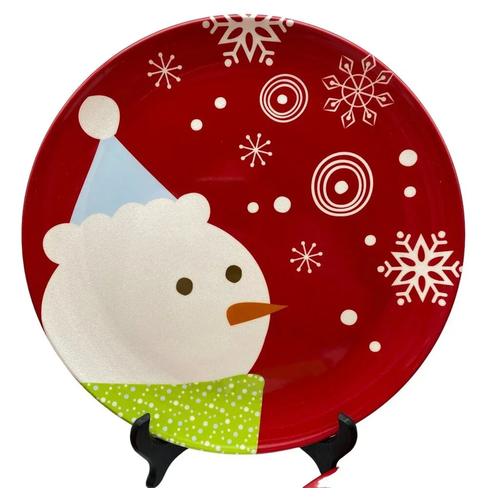 Target Be Merry Bird Melamine Bird dinner plates Christmas '08 Red Holiday‎